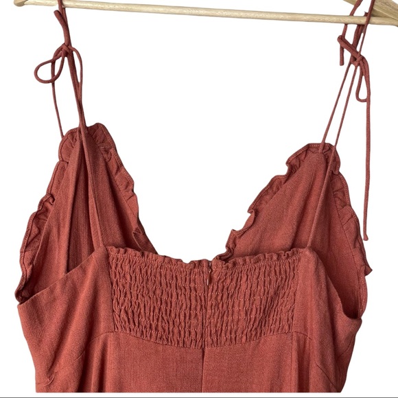 Lulu’s Lisbeth Rust Orange Button Front Dress, M - Picture 13 of 14